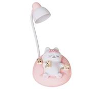 UieoKakeh Lampe de Bureau Mini LED Dimmable, Lumière de Lecture avec 3 Modes D'Éclairage, Rechargeable par USB, Veilleuse Portable, Lumière de Chevet, Design Chat, Nuit B.