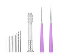 UieoKakeh Lot de 13 Alésoirs à Pointe pour la Fabrication de, Outil D'Agrandissement de Trous pour Perles avec Micro-Foret et Poignée