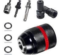 UieoKakeh Mandrin de Perçage Autobloquant, Bride de 1/2-20UNF, Kit D'Outils de Perçage 1,5-13 Mm, 2 Adaptateurs de Conversion