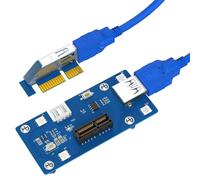 UieoKakeh Mise à Niveau PCI Express PCI-E 1X vers 1X/4x/8x/16x Riser Card Câble D'Extension Latéral (avec Lumière LED)