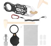 UieoKakeh Porte-Clés avec Testeur Magnétique de Pièces en Or et en Argent, Ensemble de Test avec Marteau et Pinces, Outil de Test de Résonance des Pièces, pour Adultes, Amoureux, Famille.