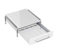 UieoKakeh Support de Capsules de Café au Design Métallique Élégant - Organisateur de Comptoir de Cuisine pour Le Stockage de Capsules, Sachets de Thé et Plus avec Tiroir Blanc.