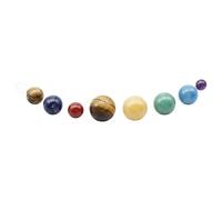 UieoKakeh Système Solaire 8/9 Planètes Boules en Cristal Naturel Planètes Perles de Quartz de Guérison Sphère Chakra Lot en Gros Set B