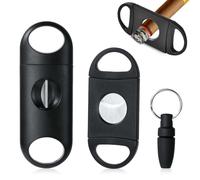 UIEXAY 3 pièces Coupe Cigare, Coupe-cigare Classique en Acier Inox, coupe cigare,Coupe-cigares Double Lame Outils à Cigares, Ciseaux Coupe Cigare Cigarette de Poche Double Guillotine, Noir