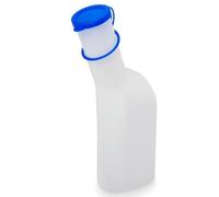 UIEXAY Bouteille d'urine en PP pour hommes, 1 litre/1000 ml, bouteille d'urine en plastique durable avec bouchon, lignes de mesure faciles à lire, portable pour les voyages, les urgences en