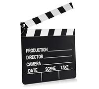 UIEXAY Clap de Cinema - Acrylique Film Clapper Hollywood, 18X20cm Clap Cinéma Professionnel pour Tournage Film, Tournage Vidéo, Studio Live, Vidéos de Bricolage