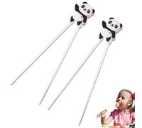 UIEXAY Lot De 2 Paires De Baguettes Pour Enfants, Baguette Chinoise Enfant, Aide À Sushi, Baguettes Personnalisées, Panda, Support Pour Débutants, Tête De Baguettes Amovibles
