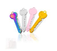 UIEXAY Porte Clés Couteau,4 Pcs Couteau De Poche Multifonction Mini Cutter Ouvre Colis Couteaues Utilitaire Box Cutter Retractable Portable Pour Camping Randonnée Voyage Alpinisme