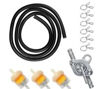 UIEXAY Tuyau De Carburant Kit, Filtre À Carburant À Gaz De Moto Avec Filtre À Essence De 3 À 6 Mm, Tuyau À Essence De 1 M 6 Colliers De Serrage Filtre À Carburant À Essence E 1 Valve Marche/Arrêt