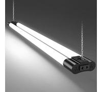 uifame Lampe LED pour pièces humides, 115 cm, 42 W, 5000 lm, 6500 K, T8, connectable, avec interrupteur, lampe d'atelier, tube fluorescent pour garage, atelier, cave, entrepôt, montage au plafond ou