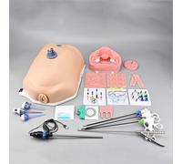 UIGJIOG Boîte de Formation à la Chirurgie laparoscopique avec simulateur de pneumopéritoine Doux pour Version gynécologique, 10 modules, 4 Instruments, caméra Haute définition 1080P