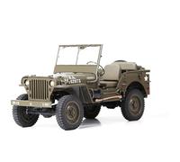 UIGJIOG Camion télécommandé 2,4 GHz RC Véhicule Militaire Camion prêt à l'emploi avec Moteur brossé 180 lumières LED pour Adultes Voiture RC 1:6 1941 MB Scaler Willys Jeep