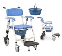 UIGJIOG Hard Chair, Chaise Douche Pliable Personnes âgées avec roulettes Sedia Comoda WC Anziani Comoda WC Anziani Rotelle Sedia da Doccia Anziani Morbido Cuscino Carrozzina Doccia Disabili