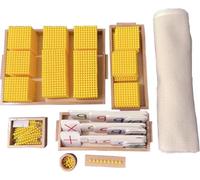 UIGJIOG Jeu de Perles pour l'enseignement des mathématiques Montessori Addsubtract, Multiplication et Division, Jeu de Banque décimale avec Tapis pour l'éducation préscolaire
