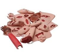 UIGJIOG Kit de Simulation de blessures 16 pièces Mannequin traumatisme Moulage Kit Évaluation du traumatisme Module brûlure/blessure pour Formation aux Soins d'urgence sur Mannequin Corps Entier