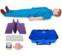UIGJIOG Mannequin pour CPR, mannequin secours corps entier 160 cm,mannequin avec peau du visage remplaçable, poches pulmonaires remplaçables, sac de rangement pour entraînements et exercices