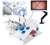 UIGJIOG Simulateur de chirurgie laparoscopique Boîte d'entraînement Laparoscopique Entraîneur de Chirurgie Simulateur Laparoscope Avec 4 Instruments Chirurgicaux 5 Modules d'Entraînement Étudiant