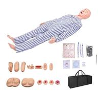 UIGJIOG Soins des escarres Poupée de soins avancée 170 cm Poupée de soins grandeur nature Formation médicale Démonstration Poupée d'entraînement corps entier 33 entraînements de compétences