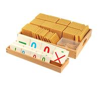 UIGJIOG Système Décimal Mathématique Jeu De Banque Jouets Mathématiques Matériel D'aide À l'enseignement Bébé Éducatifs Préscolaires Montessori Perles Dorées Matériaux 1-9000 Addition Soustraction