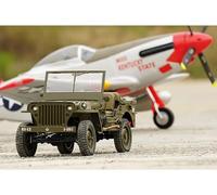 UIGJIOG Véhicule Télécommandé Camion Militaire Prêt à l'emploi 2,4 GHz Camion RC avec Moteur Brossé 180 Lumières LED pour Adultes Voiture RC 1:6