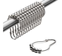 Uigos Crochets de Rideau de Douche pour Salle de Bain - Acier Inoxydable, Lot de 12, Chrome