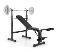UIHECTA Banc Musculation Olympique RéGlable avec Support pour HaltèRes, Banc Musculation Pliable avec DéVeloppé-Jambes, Support à Squat, Musculation à Domicile, Musculation