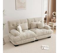 UIHECTA Canapé d'angle Modulaire Pouf, Canapé d'angle Cloud en U/L avec MéRidienne Confortable, Coussins Doubles, Tissu Chenille Doux, Canapé d'angle Profond Et Surdimensionné,B,94.4" L~oveseat