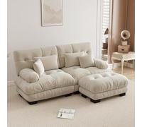UIHECTA Canapé d'angle Modulaire Pouf, Canapé d'angle Cloud en U/L avec MéRidienne Confortable, Coussins Doubles, Tissu Chenille Doux, Canapé d'angle Profond Et Surdimensionné,B,94.4" L~Shape