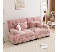 UIHECTA Canapé d'angle Modulaire Pouf, Canapé d'angle Cloud en U/L avec MéRidienne Confortable, Coussins Doubles, Tissu Chenille Doux, Canapé d'angle Profond Et Surdimensionné,C,94.4" L~oveseat