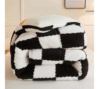 UIHECTA Couette d'hiver éPaisse Et Chaude | Couverture en Velours Double Face Ultra Chaude | Couettes LéGèRes Et Respirantes | Couette en Peluche pour Automne Et Printemps,Noir,200 * 230cm(4kg)