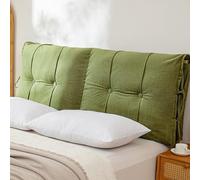 UIHECTA Coussin de TêTe de Lit Rembourré, Dossier de Lit 10 CM D'éPaisseur avec Sangles, Coussin de TêTe de Lit Amovible et Lavable, IdéAl pour Lire et S'Asseoir Au Lit,Vert,150 * 60 * 10cm
