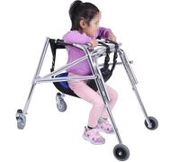 UIHECTA Déambulateur Pliant Pédiatrique pour Enfants avec Roues, Déambulateur Médical à Hauteur Réglable en Alliage d'Aluminium, pour Rééducation des Personnes Handicapées ou Blessées,Large