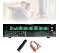 UIHECTA Égaliseur Numérique 31 Bandes, Égaliseur Graphique Stéréo Audio Numérique, Analyseur de Spectre Musical LED, avec Réduction de Bruit, 12 Motifs Rythmiques, pour Studio d'Enregistrement