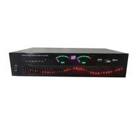 UIHECTA Égaliseur Stéréo Bluetooth 40 Bandes EQ-666BT - Contrôleur d'Effets Numériques Hi-FI avec Support USB/Carte SD et Réglage Aigus/Médiums/Graves pour Systèmes Audio Domestiques,Noir