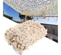 UIHECTA Filet De Camouflage Pare-Soleil, Filet De Camouflage Militaire Renforcé, Filet D'Ombrage Pare-Soleil, Tissu Oxford 210D, pour Parasol, Camping, Tir, Chasse,Beige,8x16m