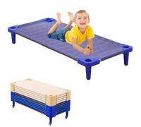 UIHECTA Lits De CrèChe Empilables pour Enfants, Lits De Sieste Portables pour Tout-Petits, PrêTs à Monter, Gain De Place, pour Classes Et éColes Maternelles,Chequered,5PCS 138cm