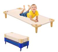 UIHECTA Lits De CrèChe Empilables pour Enfants, Lits De Sieste Portables pour Tout-Petits, PrêTs à Monter, Gain De Place, pour Classes Et éColes Maternelles,Beige,5PCS 138cm