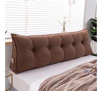 UIHECTA Oreiller De TêTe De Lit en Coin, TêTe De Lit Triangulaire Coussin De Lecture, Oreiller De Soutien De Traversin De TêTe De Lit, Dossier MéRidienne, avec Couvercle Amovible,004,80 * 50 * 20cm