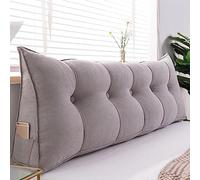 UIHECTA Oreiller De TêTe De Lit en Coin, TêTe De Lit Triangulaire Coussin De Lecture, Oreiller De Soutien De Traversin De TêTe De Lit, Dossier MéRidienne, avec Couvercle Amovible,009,180 * 50 * 20cm