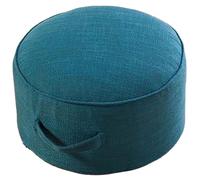 UIHECTA Pouf Rond, Assise Ottomane De 40 CM, Chaise De Sol, Repose-Pieds, Housse Amovible, Coton Et Lin, pour Salon, Chambre Ou Balcon, DéCoration D'IntéRieur,Navy Blue