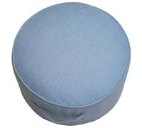 UIHECTA Pouf Rond, Assise Ottomane De 40 CM, Chaise De Sol, Repose-Pieds, Housse Amovible, Coton Et Lin, pour Salon, Chambre Ou Balcon, DéCoration D'IntéRieur,Light Blue