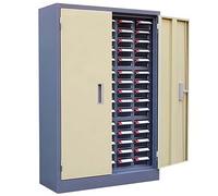 UIHECTA Rangement Et Organisation D'éCrous Et Boulons, Armoire à PièCes en Acier Inoxydable, avec Tiroirs Et éTiquettes Autocollantes, pour Atelier, Garage, Salle Classe,B,75 Drawers with Door