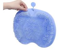 UIHECTA Tapis de Douche Anti-Dérapant - Coussin de Lavage et Gommage pour Pieds, Tapis Bain Séchage Rapide, Accessoire Murale Fixation par Ventouses, pour Salle Bain Baignoire Spa,Bleu,23 * 30cm