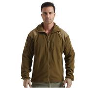 UIHECTA Veste Polaire Tactique pour Homme Sweat à Capuche Militaire éPais Manteaux d'hiver Chauds Coupe-Vent Chasse en Plein Air,Marron,S