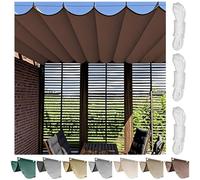 UIHECTA Voile d'Ombrage Rétractable pour Pergola, Toile Imperméable Anti-UV 90%, Auvent Extérieur pour Jardin Terrasse Balcon ou Carport,café,1.5×11M (W×L)