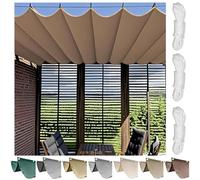 UIHECTA Voile d'Ombrage Rétractable pour Pergola, Toile Imperméable Anti-UV 90%, Auvent Extérieur pour Jardin Terrasse Balcon ou Carport,Kaki,1.5×7M (W×L)