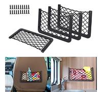 UIHOL Filet Rangement pour Voiture 4 PCS, Organisateurs Rangement Coffre 35,5 * 18,5 CM, Multifonctionnel Sac Pocket Organizer de Voiture pour Ustensiles, Camping-Cars, Bateaux, Maison (avec 20 Vis)