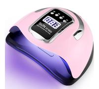 UIHOL Lampe UV LED Ongles Gel, 280W Professionnel Sèche Automatique, 66 Lumières Séchage Rapide, Grand LCD Ecran, 4 Minuteries 10s/30s/60s/99s pour Vernis Semi Permanent-Rose