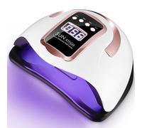 UIHOL Lampe UV LED Ongles Gel, 280W Professionnel Sèche Automatique, 66 Lumières Séchage Rapide, Grand LCD Ecran, 4 Minuteries 10s/30s/60s/99s pour Vernis Semi Permanent-Or rose