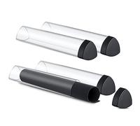 Uiifan Lot de 4 tubes transparents pour tapis de jeu avec capuchons noirs en forme de prisme pour tapis de jeu, support d'affiche, tube d'œuvres d'art, facile à mettre et à enlever, ne roule pas